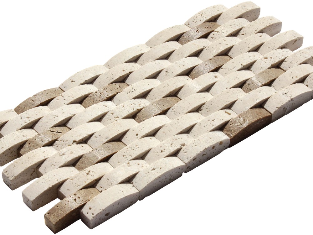 1,5x5 Noce+Chiaro Konkav Miks(Duvar Taşı Kaplaması)